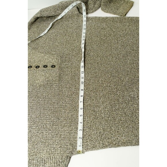 Vintage Eddie Bauer Sweater Mens L Brown Chunky Knit Henley FLAW - Picture 7 of 8